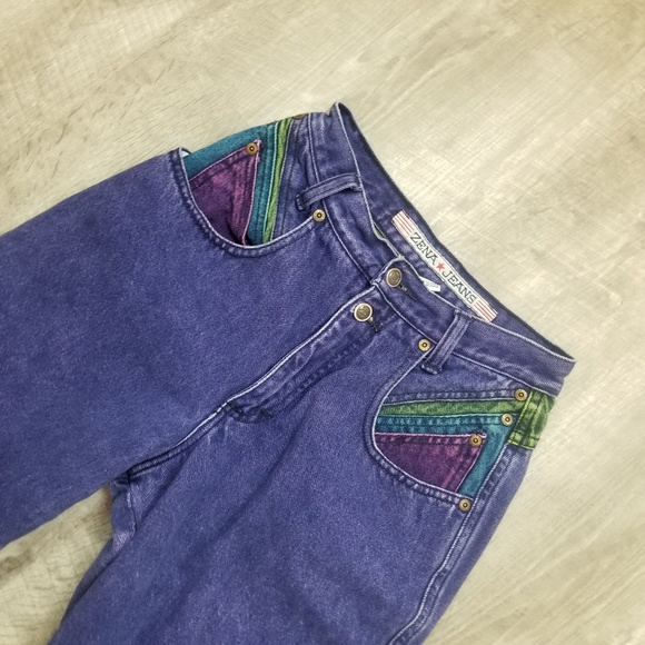 vintage color block jeans